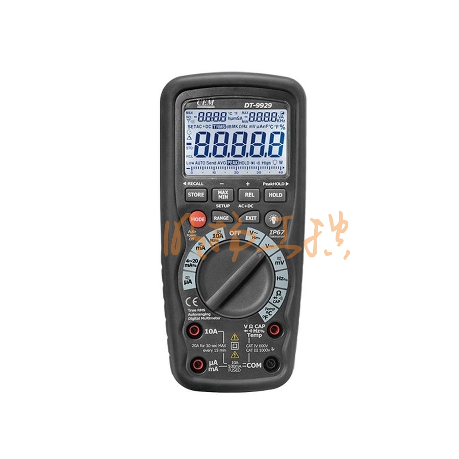 华盛昌DT-9929防水万用表 真有效值 1000V过载 IP67