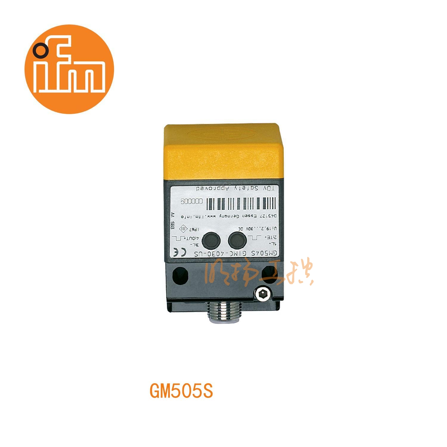 IFM易福门接近开关GM505S；尺寸：40 x 40 x 66 mm；有效感应区：10...20 mm；输出功能：时钟信号;输出:DC；接口：M12 接插件；电感式安全接近开关 ；