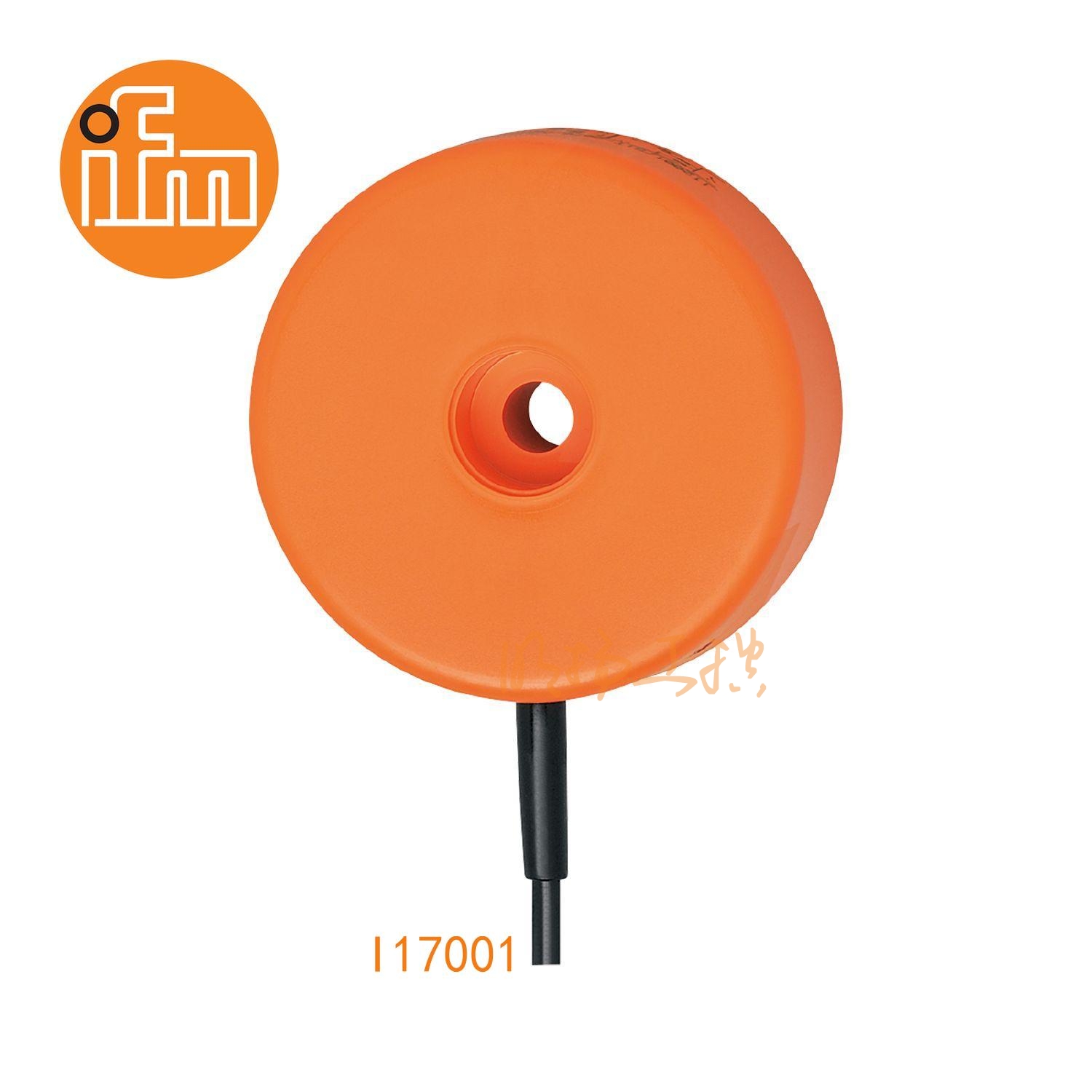 IFM易福门接近开关I17001；感应距离：20...70 mm 非齐平安装；开关频率：5 Hz；输出功能：常开；输出：DC PNP；尺寸：Ø 100 / L = 40 mm;长检测范围的接近开关 ；