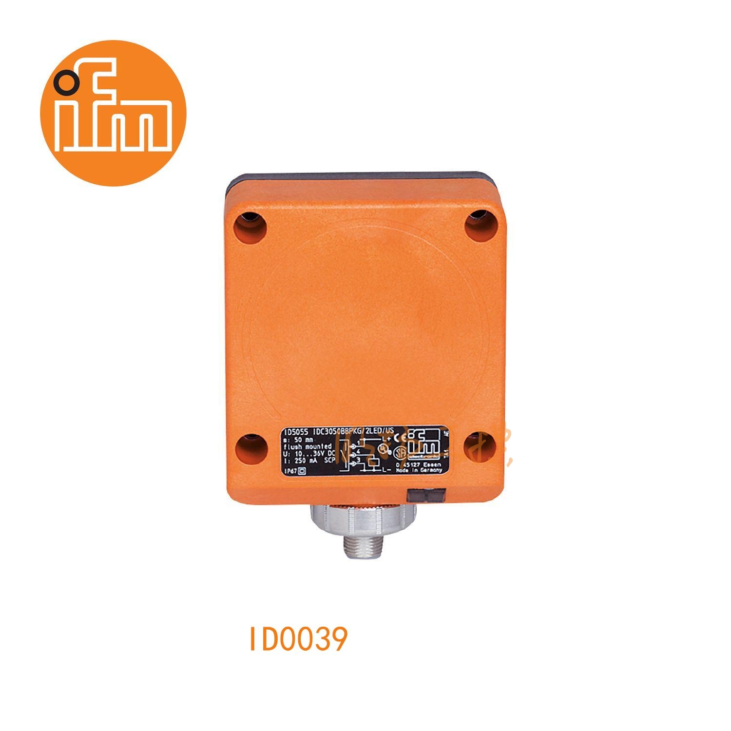 IFM易福门接近开关ID0039；感应距离：50 mm 齐平安装；开关频率：25 Hz AC / 25 Hz DC；输出功能：常开；输出：AC/DC；尺寸：92 x 80 x 40 mm; AC/DC接近开关 ；