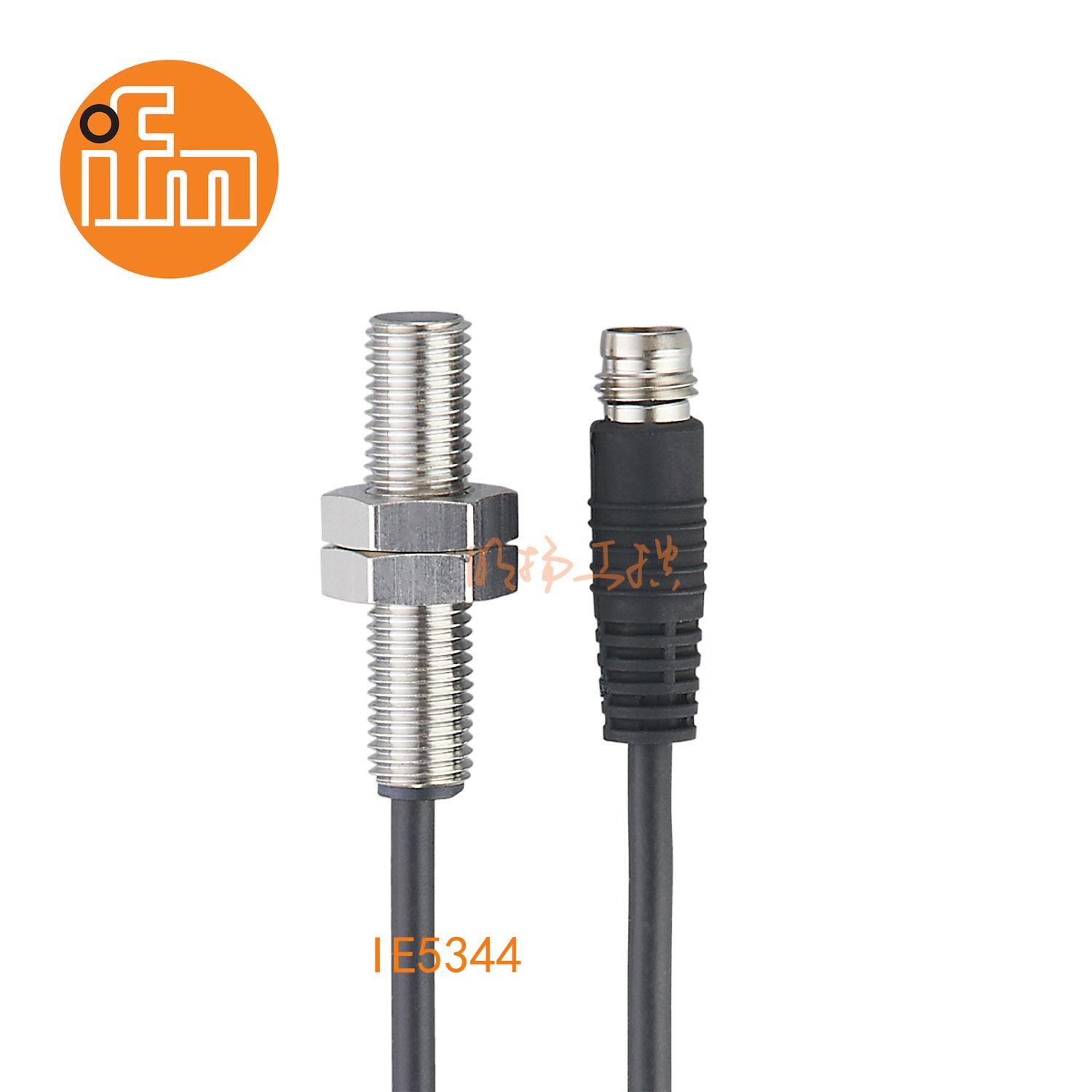 IFM易福门接近开关IE5344；感应距离：3 mm 齐平安装；开关频率：1000 Hz；输出功能：常开；输出：DC PNP/NPN；尺寸：M8 x 1 / L = 37 mm;长检测范围的接近开关 ；