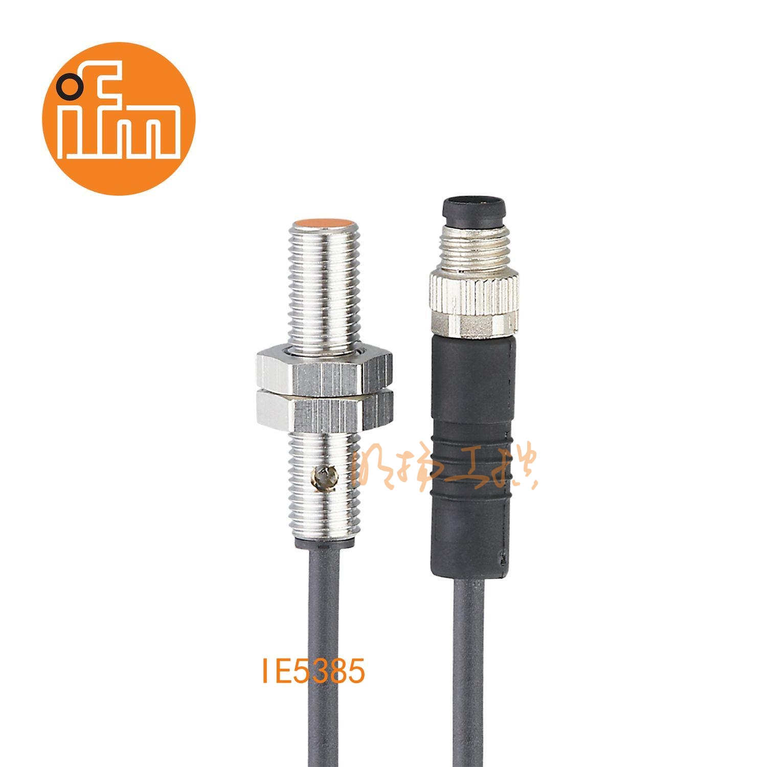 IFM易福门接近开关IE5385；感应距离：1 mm 齐平安装；开关频率：750 Hz；输出功能：常开；输出：DC PNP；尺寸：M8 x 1 / L = 35 mm;长检测范围的接近开关 ；