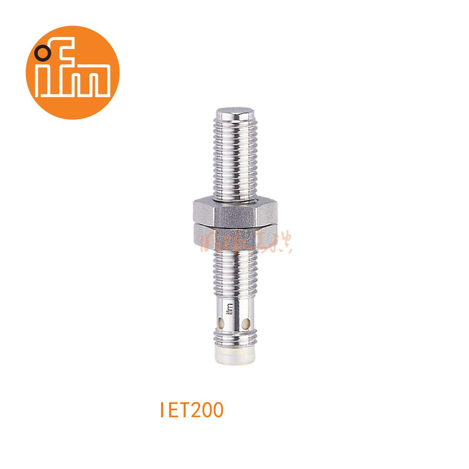 IFM易福门接近开关IET200；感应距离：3 mm 准齐平；开关频率：250 Hz；输出功能：常开；输出：DC PNP；尺寸：M8 x 1 / L = 45 mm ；全金属 ；