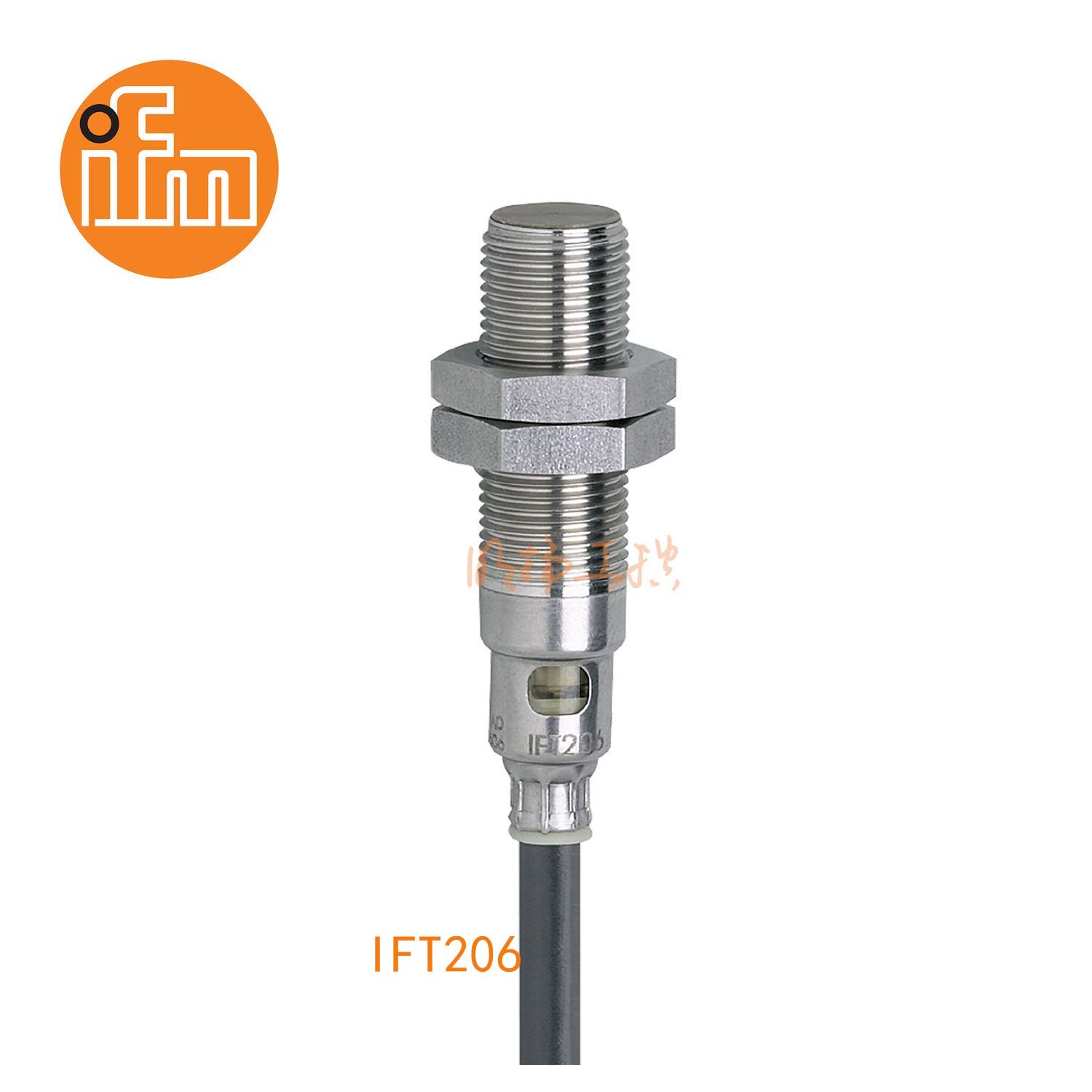 IFM易福门接近开关IFT206；感应距离：4 mm 齐平安装；开关频率：800 Hz；输出功能：常开；输出：DC PNP；尺寸：M12 x 1 / L = 50 mm；卫生区域 ；