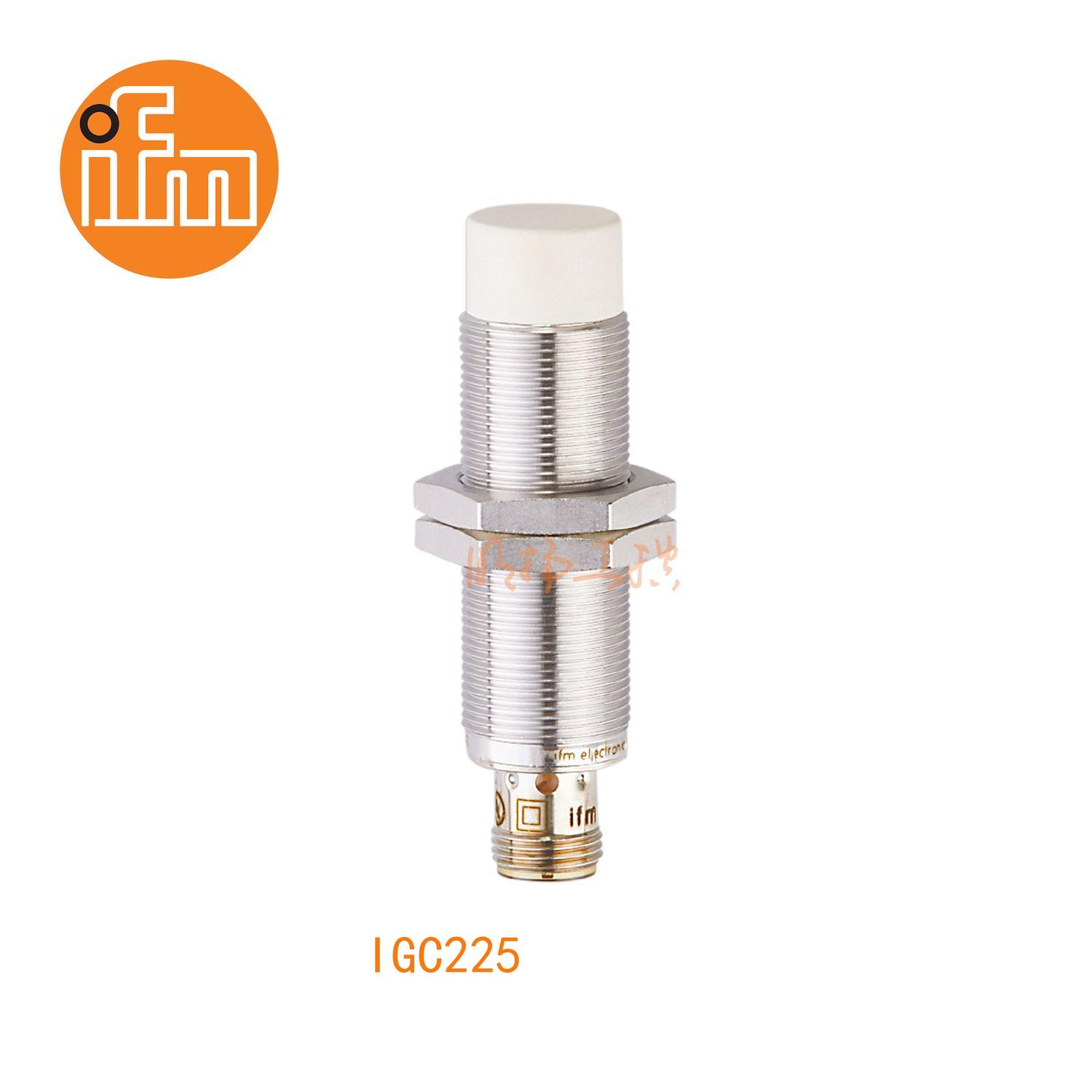 IFM易福门接近开关IGC225；感应距离：12 mm 非齐平安装；开关频率：300 Hz；输出功能：常开；输出：DC PNP；尺寸：M18 x 1 / L = 70 mm适用于冷却润滑剂应用 ；