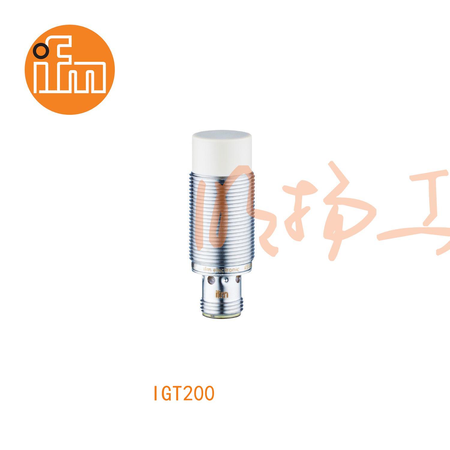 IFM易福门接近开关IGT200；感应距离：12 mm 非齐平安装；开关频率：300 Hz；输出功能：常开；输出：DC PNP；尺寸：M18 x 1 / L = 51 mm；卫生区域 ；