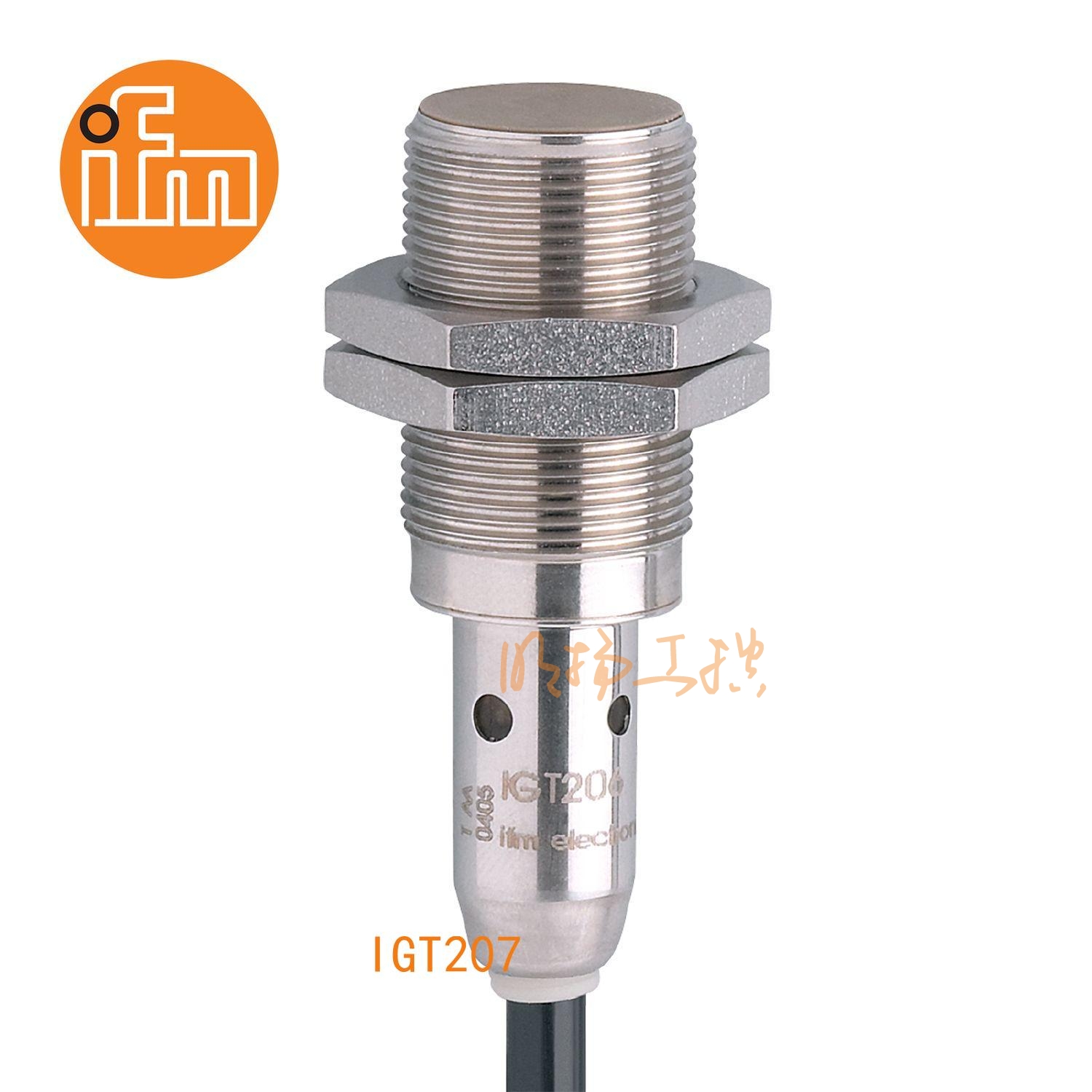 IFM易福门接近开关IGT207；感应距离：8 mm 齐平安装；开关频率：600 Hz；输出功能：常开；输出：DC PNP；尺寸：M18 x 1 / L = 57 mm；卫生区域 ；