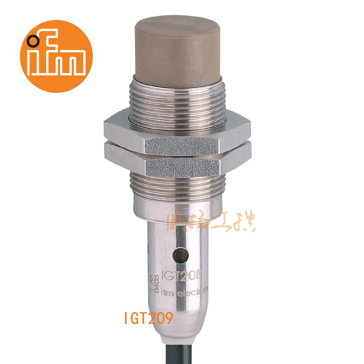 IFM易福门接近开关IGT209；感应距离：12 mm 非齐平安装；开关频率：300 Hz；输出功能：常开；输出：DC PNP；尺寸：M18 x 1 / L = 62 mm；卫生区域 ；