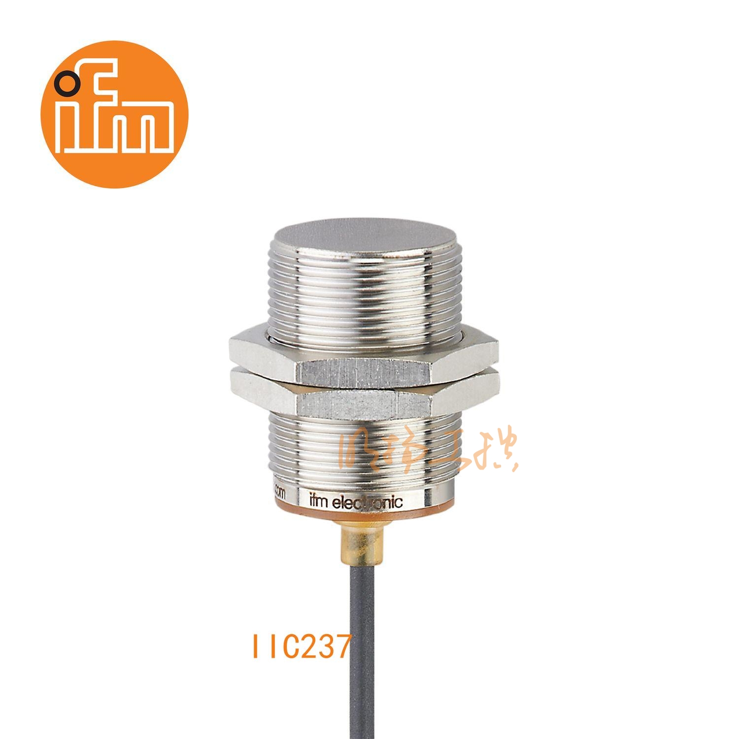 IFM易福门接近开关IIC237；感应距离：15 mm 齐平安装；开关频率：50 Hz；输出功能：常开；输出：DC PNP；尺寸：M30 x 1.5 / L = 45 mm ；全金属 ；