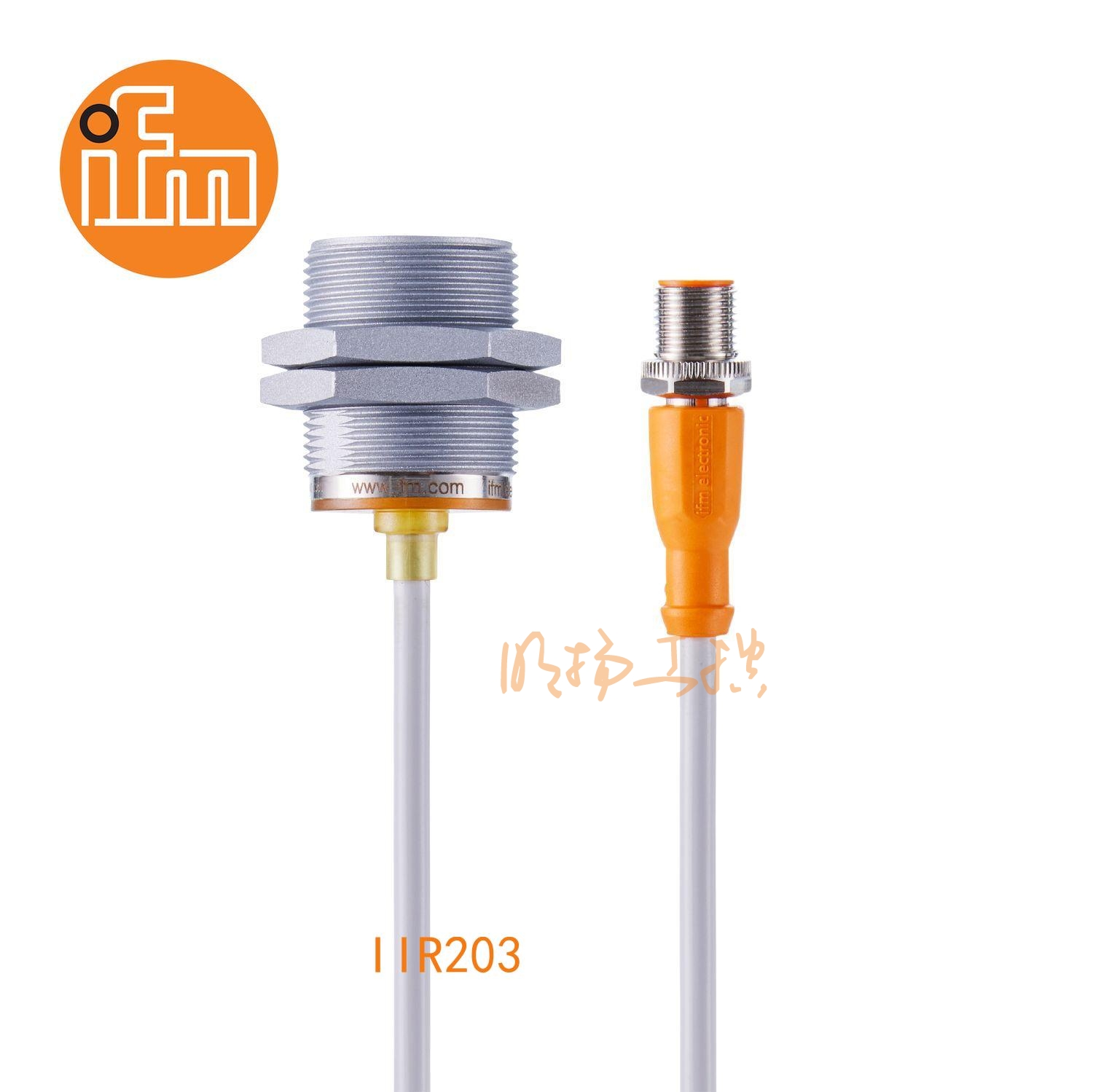 IFM易福门接近开关IIR203；感应距离：12 mm 齐平安装；开关频率：25 Hz；输出功能：常开；输出：DC PNP/NPN；尺寸：M30 x 1.5 / L = 40 mm ；全金属 ；