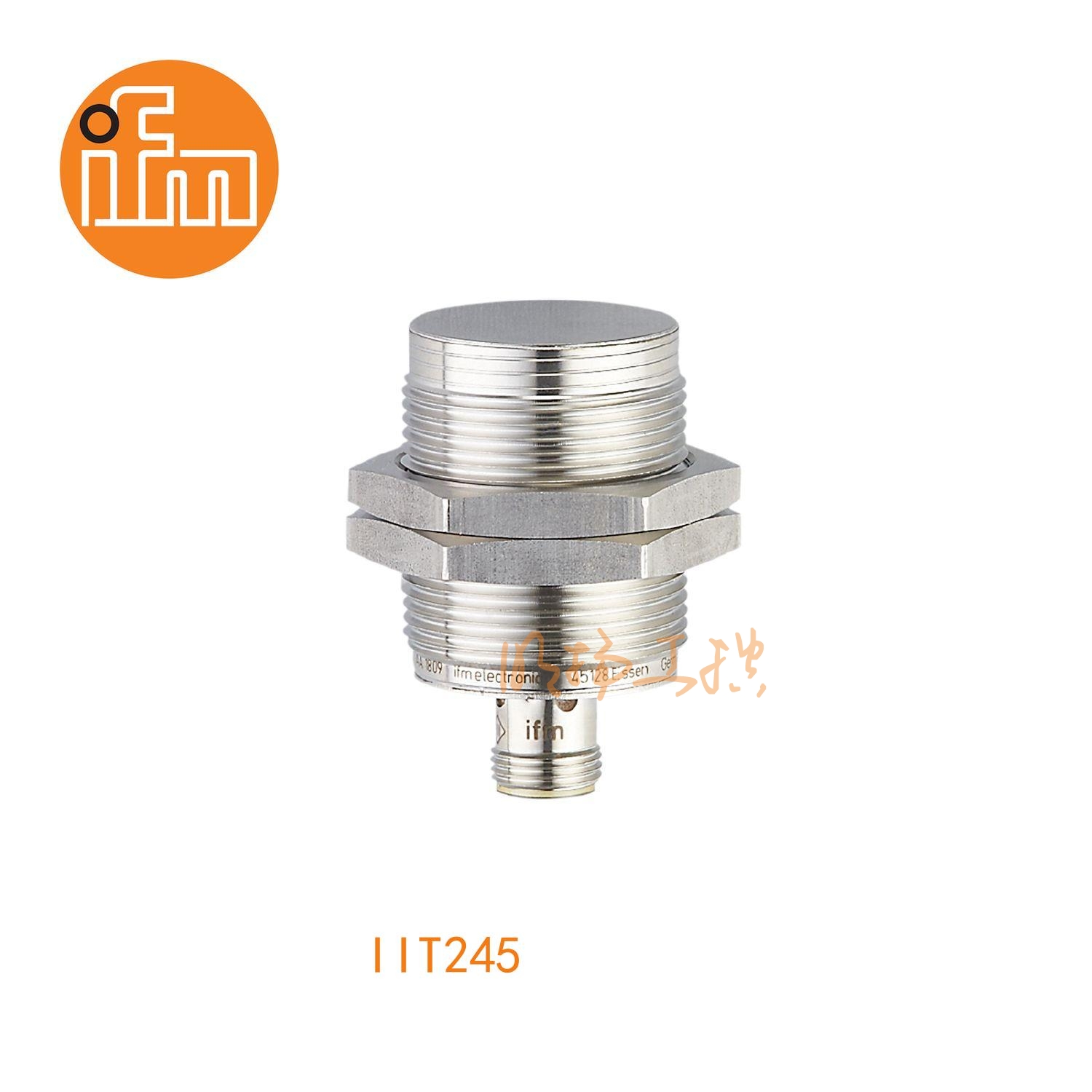 IFM易福门接近开关IIT245；感应距离：18 mm 准齐平；开关频率：100 Hz；输出功能：常开；输出：DC PNP；尺寸：M30 x 1.5 / L = 50 mm；卫生区域 ；