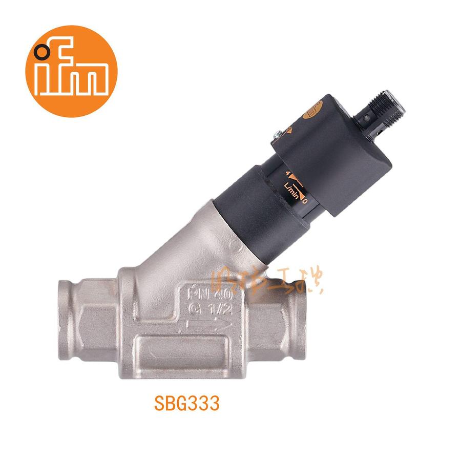 易福门流量传感器 SBG333；40 bar； PNP；G 1/2 内螺纹 DN15；常开