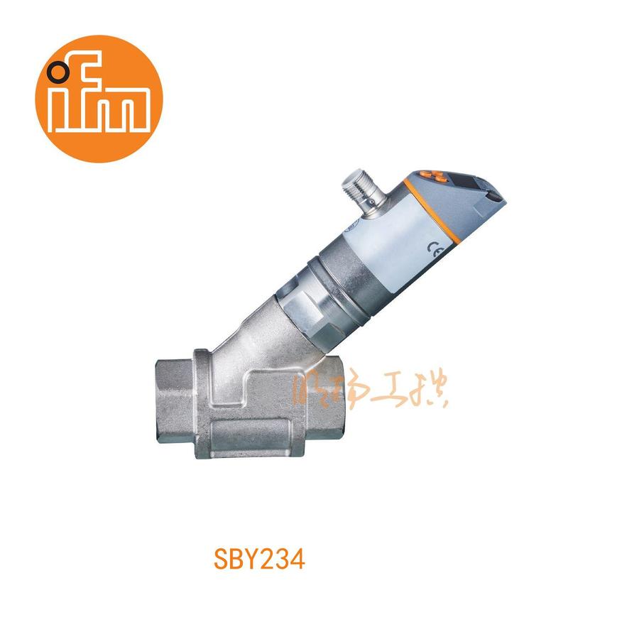 易福门流量传感器 SBY234；40 bar； 黄铜 化学镀镍层; PPS; O形环: FKM；Rp 3/4 内螺纹；常开/常闭; (可设定参数); 模拟