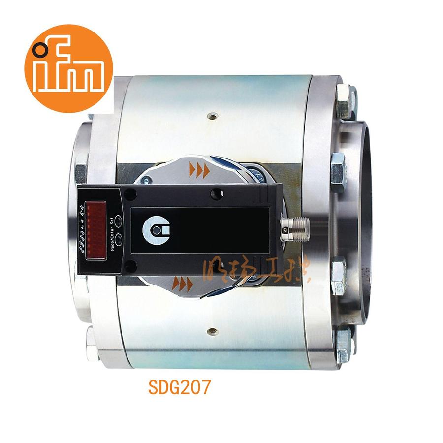 易福门流量传感器 SDG207；16 bar；铝 已铝阳极氧化处理;  PNP；法兰 DN200；常开/常闭; (可设定参数); 模拟