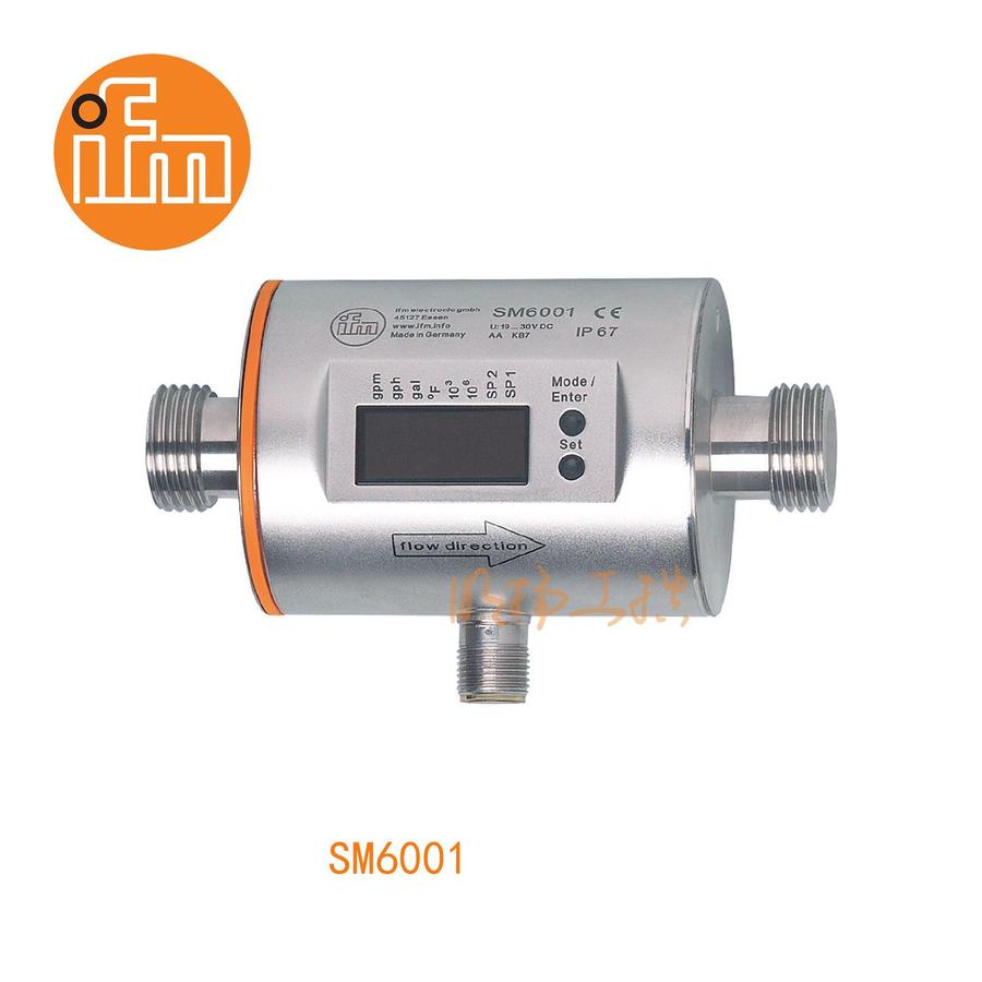 易福门流量传感器 SM6001；16 bar； PNP/NPN；G 1/2 外螺纹 DN15；输出功能：常开/常闭; (可设定参数); 模拟