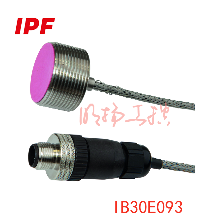 IPF IB30E093感应式传感器 | M30嵌入式 | M12 3针PTFE钢网IP50