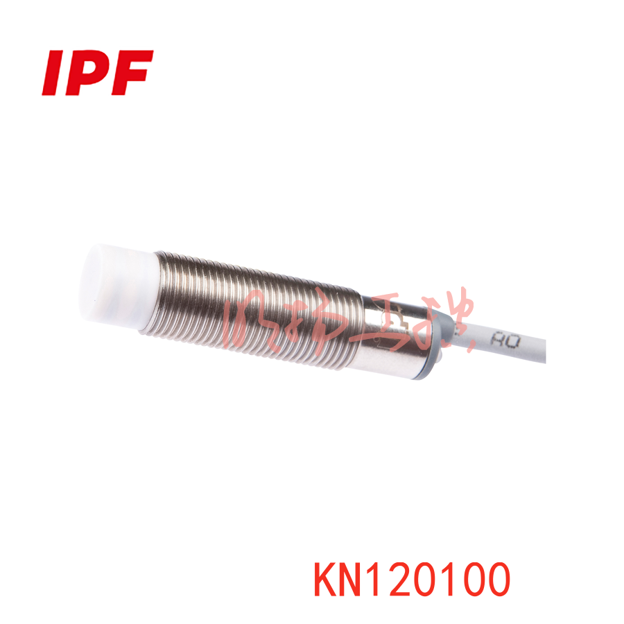 IPF KN120100 电容式传感器，M12x1 50 长，非齐平式，Sn: 0.5-10, 10-35V DC, PNP NO, 电缆 2m PVC,