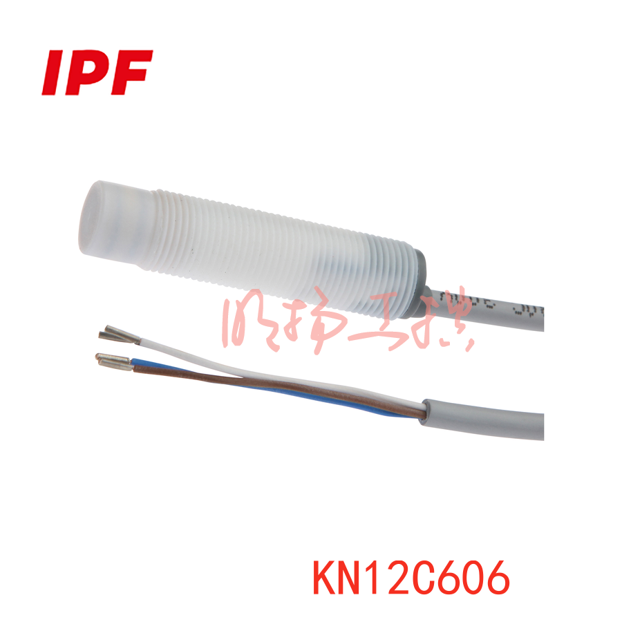 IPF KN12C606 电容式传感器，M12x1 50long，非齐平式，Sn：0.5-10，10-35V DC，-25-100°C，PNP 可编程/可配置，2 米硅胶电缆，