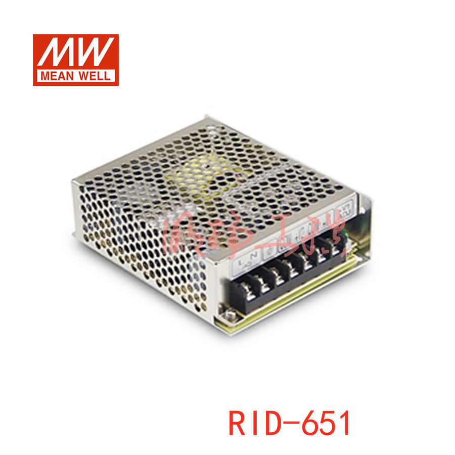 明纬电源 65W双组输出开关电源；RID-65B；功率：65W输出电压：5V/24V输入电压：88-264VAC/124-370VDC