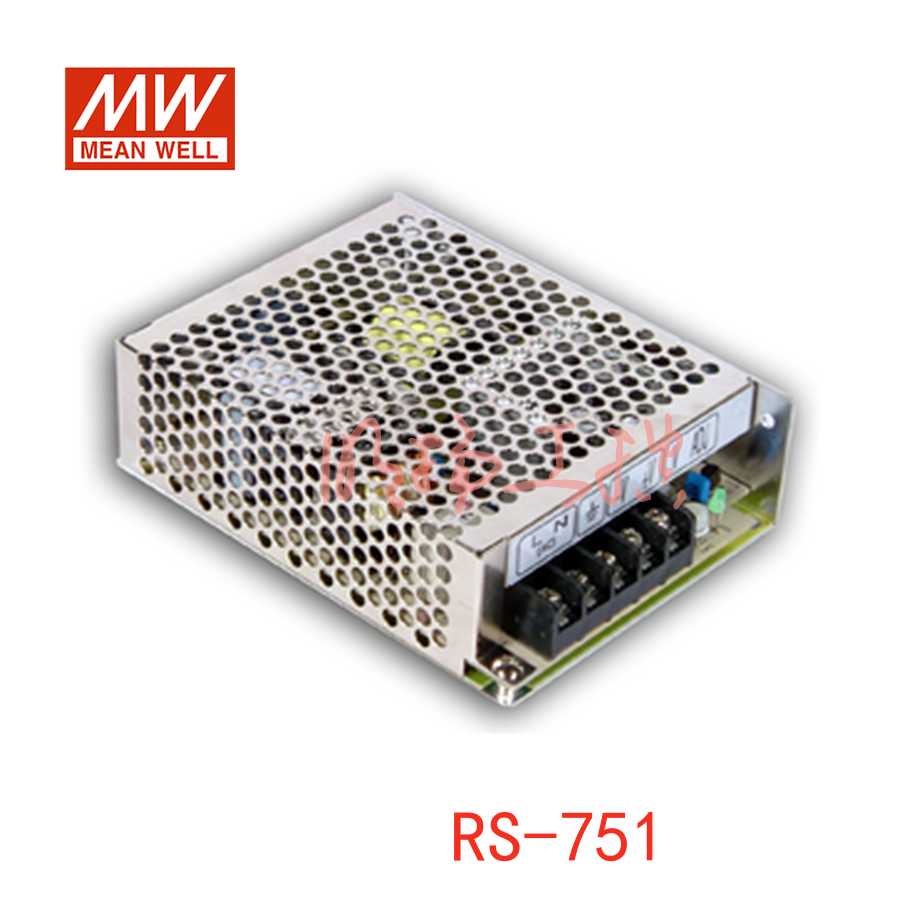 明纬电源 75W单组输出开关电源；RS-75-12；功率：75W输出电压：12V输入电压：88-264VAC/124-370VDC