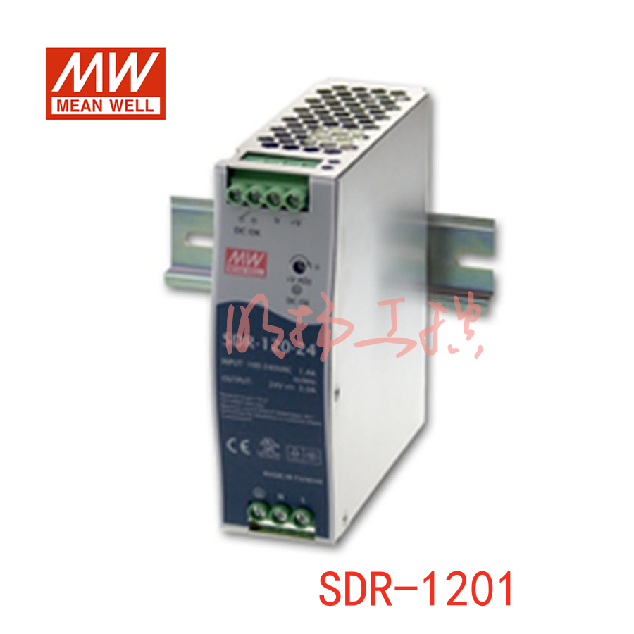 明纬电源 120W单组输出工业用DIN导轨型有PFC功能电源；SDR-120-24；功率：120W输出电压：24V输入电压：88-264VAC/124-370VDC
