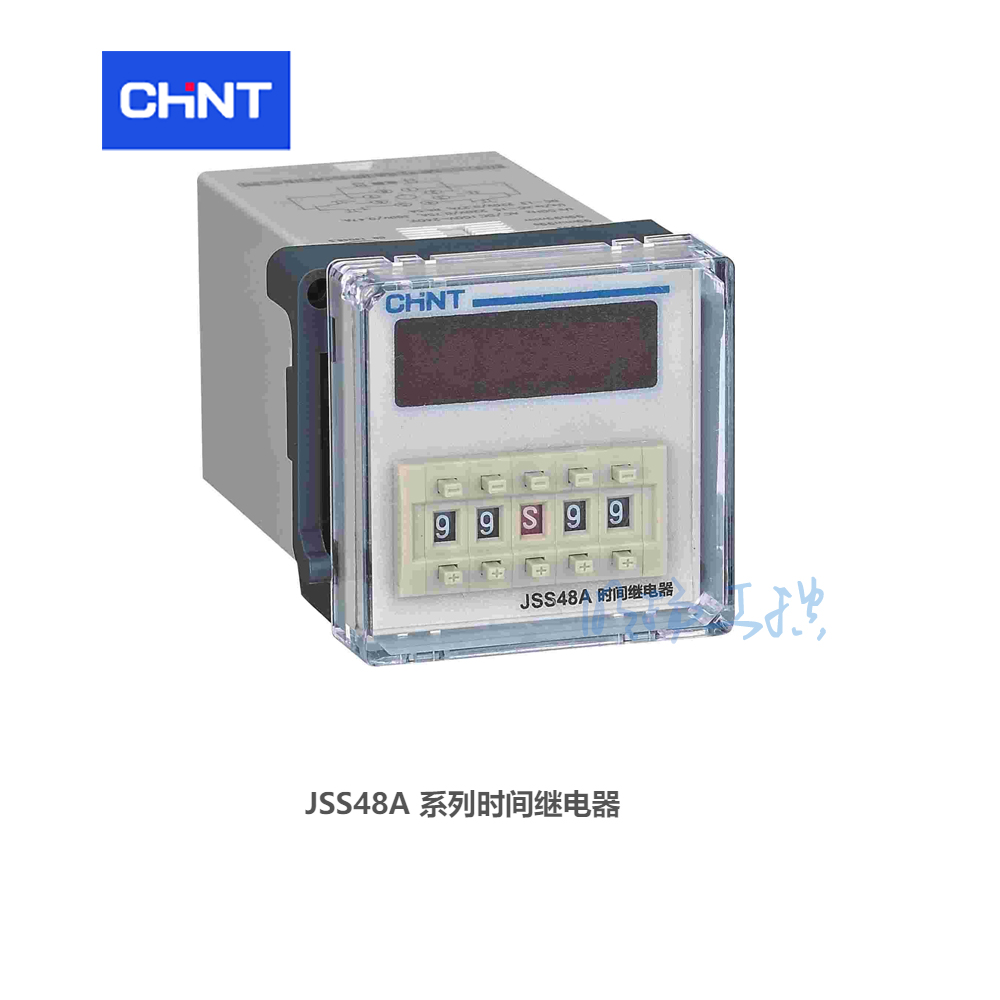 正泰 时间继电器；JSS48A AC/DC24V～48V 系列：JSS48A供电电压：AC/DC24-48V延时时间范围：1s-99min99s,1min-99h99min,0.01s-99.99s功能(延时类型)：通电延时  正泰时间继电器  订货号：710039007140061